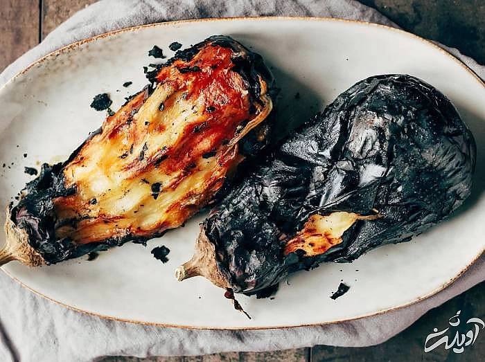 جدا کردن پوست بادمجان 